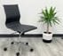 Modern Classic Armless Office Chair in Black Leather
