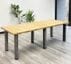 8' x 3' Rectangular Meeting Room Table w/ Solid Wood Tops &  Raw Steel Legs