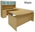 Enclosed Bow Front U-Shaped Desk with Hutch and Height Adjustable L-Surface