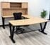 Beaumont Steel V-Leg Bow Front U-Shaped Desk with Hutch