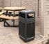 Black Polyethylene  15 Gallon Trash Receptacle w/Ash Urn