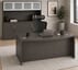 Charcoal L-Shaped Rectangular Managers Desk w/6 Drawers