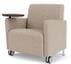 Ravenna 500 lbs Bariatric Guest Chair w/ Casters & Swivel Tablet in Upgrade Fabric or Healthcare Vinyl