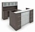 U-Shaped Glass Front Reception Desk w/Hutch