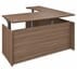 Urban Walnut Fully Height Adjustable Managers L-Shaped Desk w/6 Drawers - 63