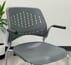 300 Lb. Capacity Gray Mobile Stacking  Classroom Chair w/Armrests