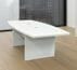 8' White Boat Shaped Table w/6 Executive Chairs Gray or Black