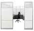 8' x 8' x 7'H White Laminate Modular Office Set with Desk and Chairs - Starter Unit