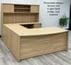 Beaumont Bow Front U-Shaped Desk with Hutch, Height Adjustable L-Surface, 3 Drawers & Hutch - 71