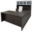 Charcoal Laminate Straight Front U-Workstation w/Hutch