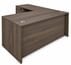 Columbia Walnut Managers L-Shaped Desk w/6 Drawers - 63