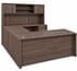 Columbia Walnut Rectangular U-Shaped Workstation w/Hutch - 71