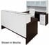 Emerge Glass Top U-Shaped Reception Workstation w/Drawers, Hutch, & LED Light - 71