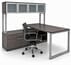 Executive Storage L-Desk w/Glass Door Hutch