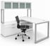 Executive Storage L-Desk w/Glass Door Hutch