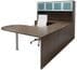 Modern Walnut Peninsula U-Desk w/Hutch