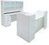 U-Shaped Glass Front Reception Desk w/Hutch