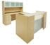 U-Shaped Glass Front Reception Desk w/Hutch