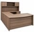 Urban Walnut Conference U-Shaped Workstation w/Hutch - 71