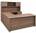 Urban Walnut Rectangular U-Shaped Workstation w/Hutch - 71