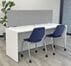 6' White Small Office 2-Person Desk with Mobile Divider and Tackable Privacy Panel