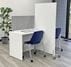 6' White Small Office 2-Person Desk with Mobile Divider and Tackable Privacy Panel