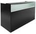 Black Reception Desk w/Frosted Glass Panel