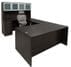 Charcoal Laminate Straight Front U-Workstation w/Hutch
