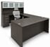 Charcoal Laminate Straight Front U-Workstation w/Hutch