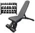 5-50 lb. Dumbbell Set w/ Storage Rack and Adjustable Weight Bench