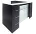 L-Shaped Glass Front Reception Desk w/6 Drawers