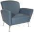 Mid-Century Style Vinyl Lounge Seating Series - Lounge Chair with Chrome Legs