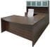 Modern Walnut Conference U-Shaped Workstation w/Hutch