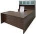 Modern Walnut Laminate Straight Front U-Workstation w/Hutch