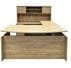 Beaumont Bow Front U-Shaped Desk with Hutch, Height Adjustable L-Surface, 3 Drawers & Hutch - 71