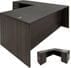 Charcoal L-Shaped Rectangular Executive Desk w/6 Drawers