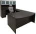 Charcoal Woodgrain Laminate Conference U-Shaped Workstation w/Hutch