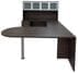 Charcoal Woodgrain Laminate Peninsula U-Desk w/Hutch