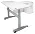 Pneumatic Lift Height Adjustable Executive L-Desk in White