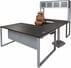TrendSpaces Electric Lift Workstations - Electric Lift Adjustable Bridge U-Desk w/Hutch