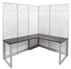 7'H TrendSpaces White Laminate Washable L-Shaped Cubicle w/Glass