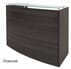 Curved Glass Top Reception Desk in Charcoal or White - 5' Wide