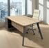 8'W Contrasts Rustic Executive L-Desk with Storage