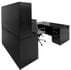 Black Laminate Straight Front U-Workstation w/Hutch