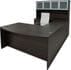 Charcoal Woodgrain Laminate Conference U-Shaped Workstation w/Hutch
