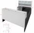 Emerge Glass Top U-Shaped Reception Workstation w/Drawers, Hutch, & LED Light - 71
