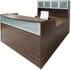 Modern Walnut U-Shaped Reception Desk 