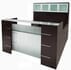 U-Shaped Glass Front Reception Desk w/Hutch