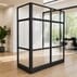7-Foot Clear Glass Office Panels w/ Black Frame - 24