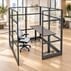 6' x 6' x 7'H Clear Glass Modular Office w/ Black Frame - Starter Cubicle